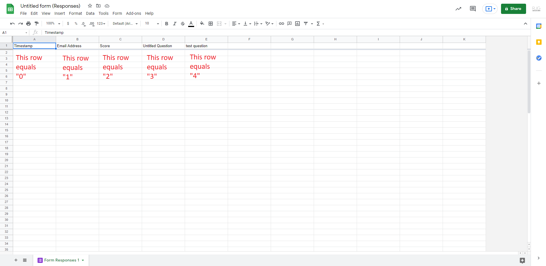Google Sheets Responses Spreadsheet