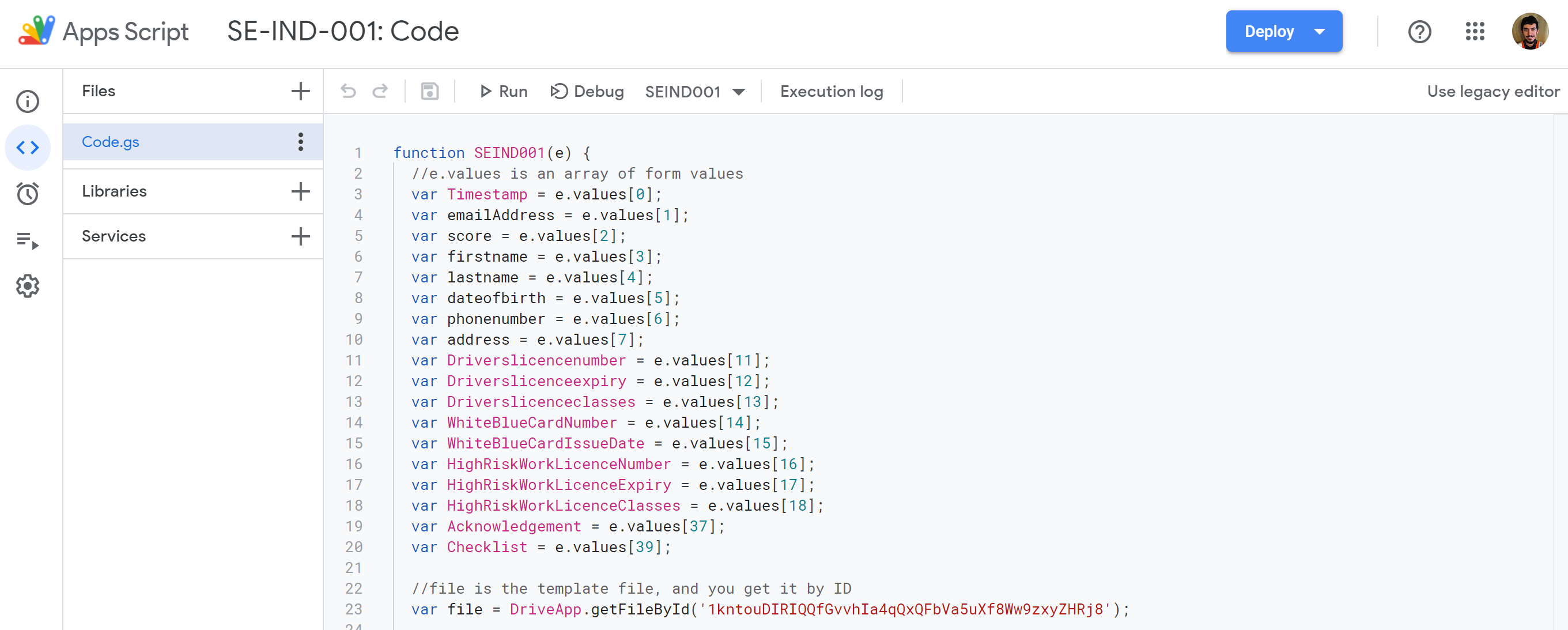 Induction-Code-Example