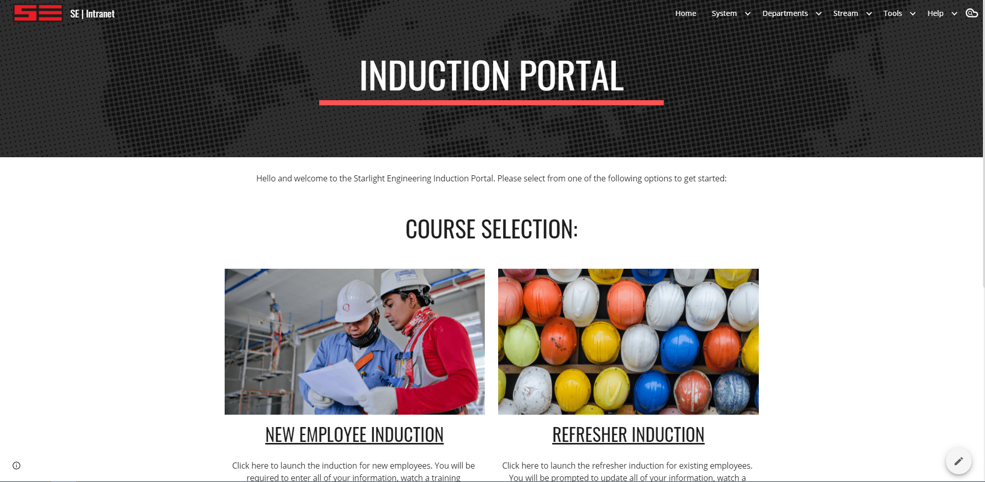 Work Health & Safety Online Induction Portal Example