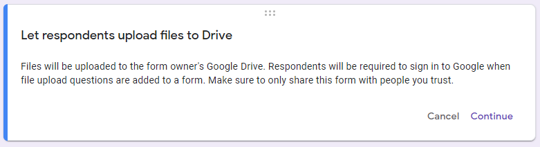 Let respondents upload files to Drive