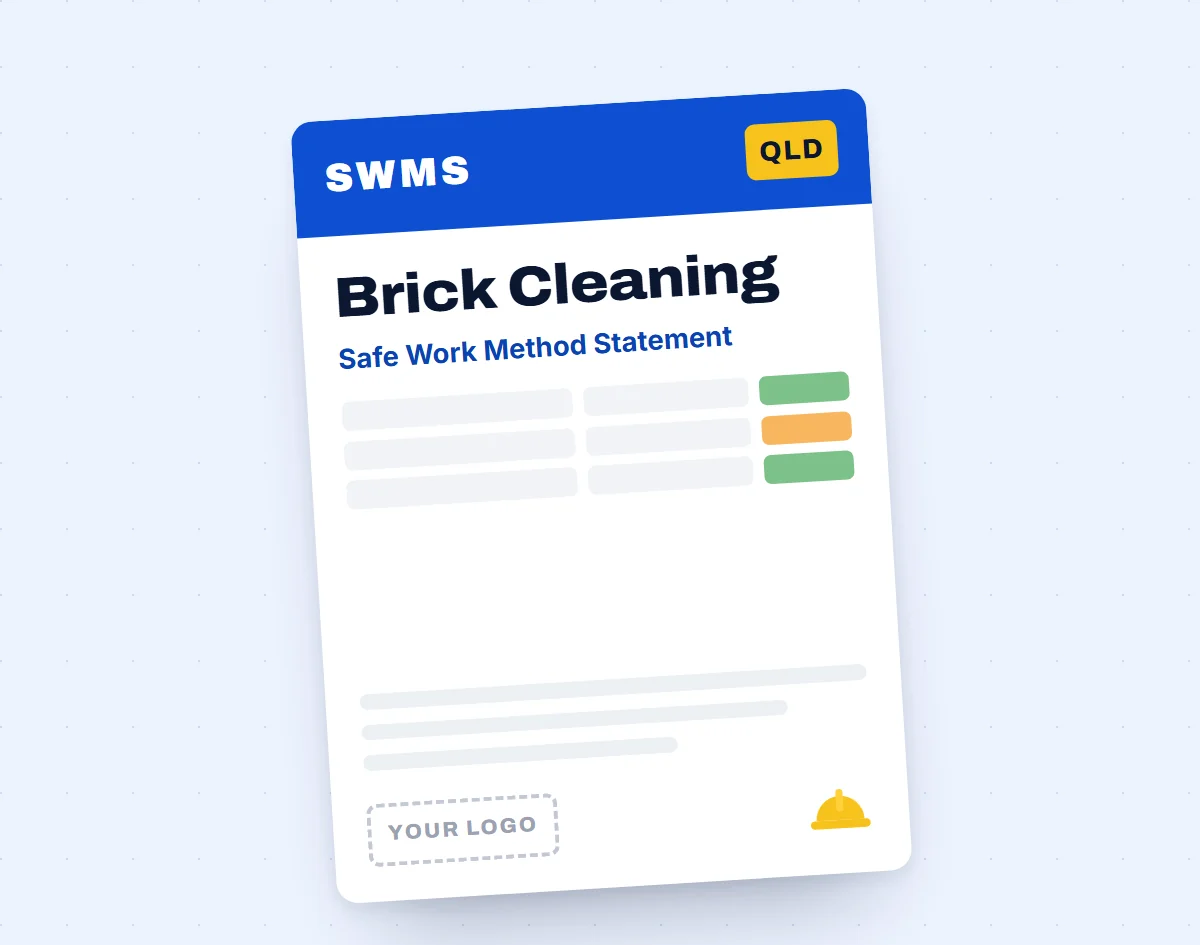 Brick Cleaning SWMS template cover