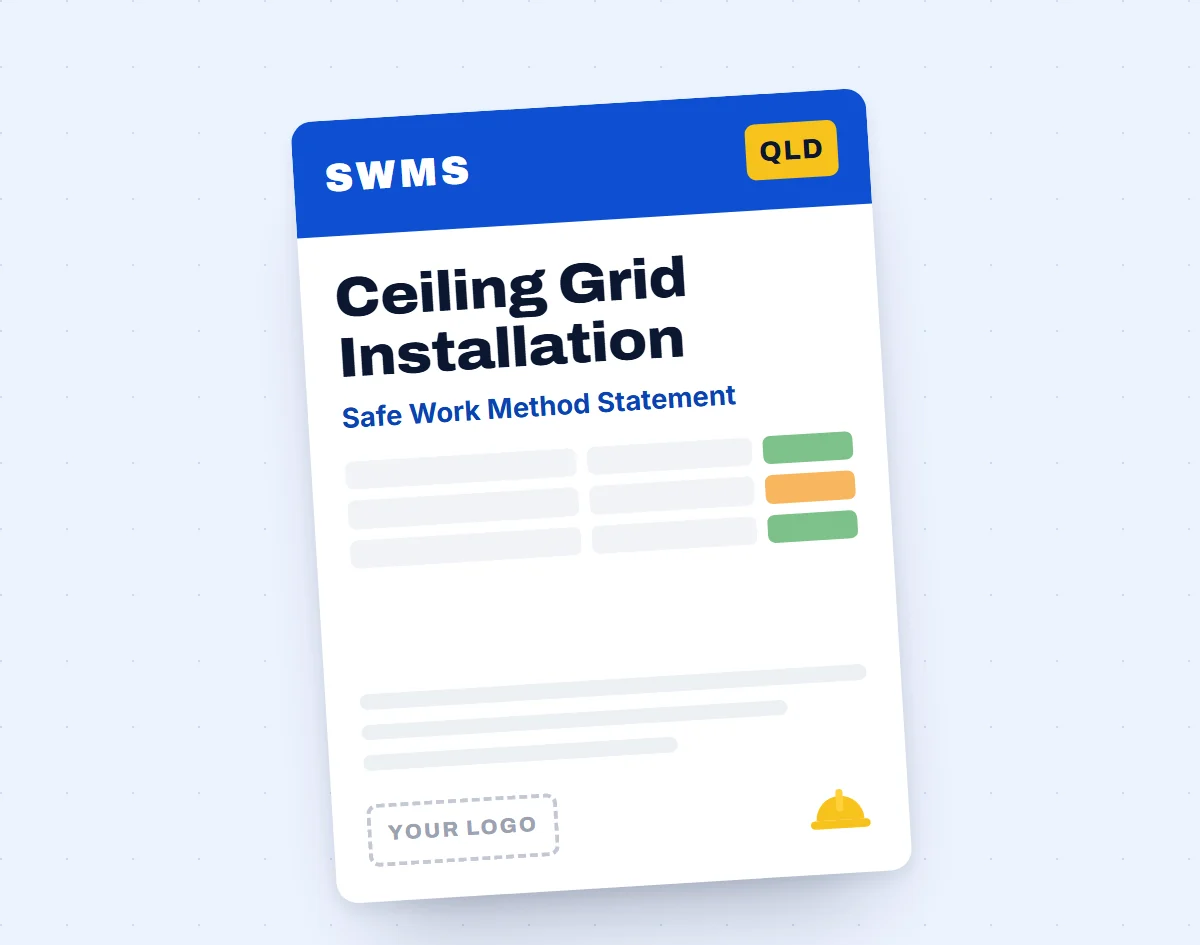 Ceiling Grid Installation SWMS template cover
