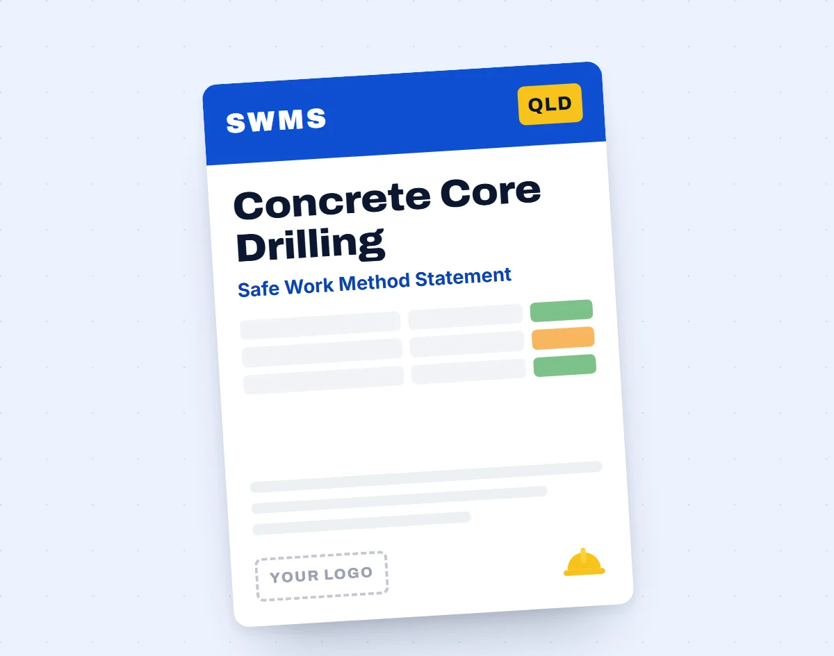 Concrete Core Drilling SWMS Template template cover