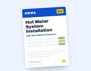 Hot Water System Installation SWMS template cover