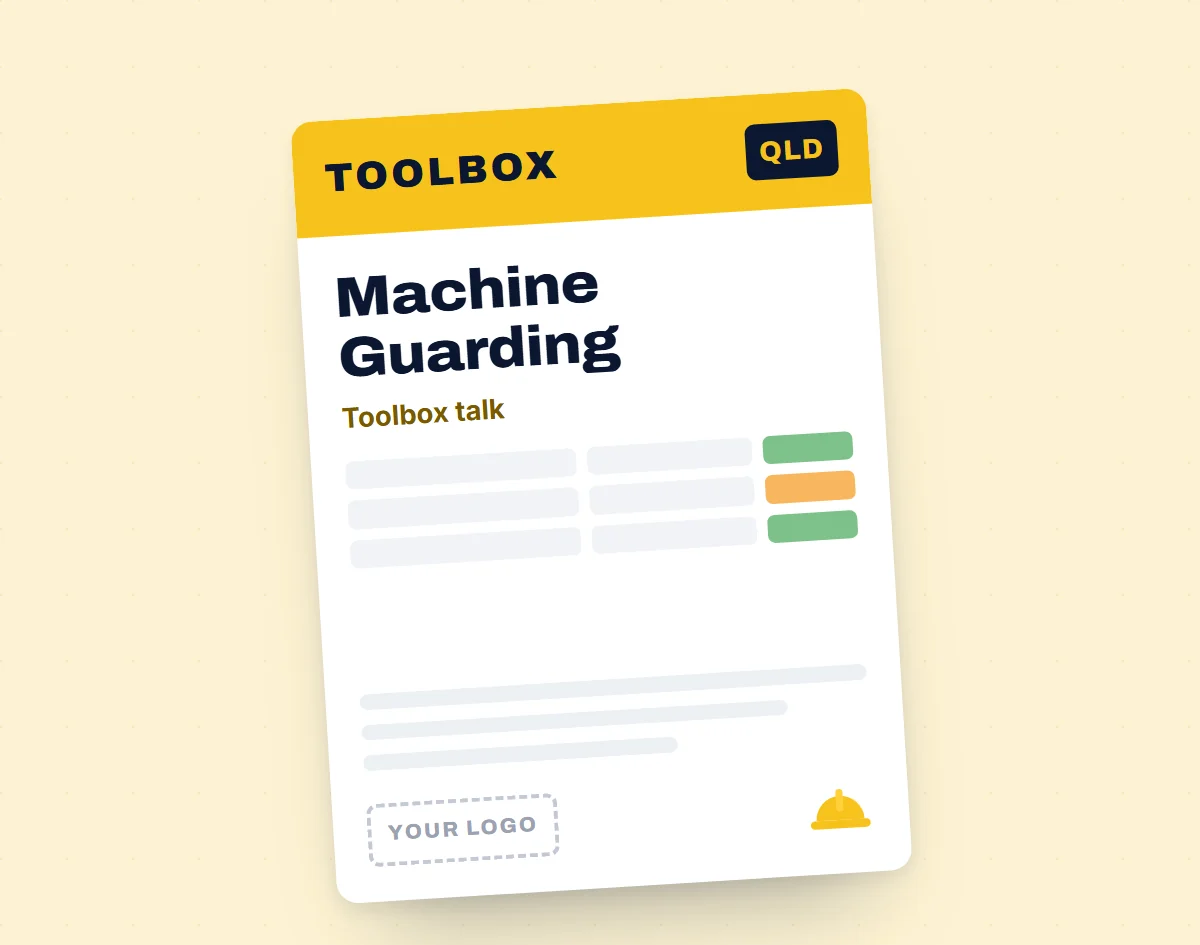 Machine Guarding Toolbox Meeting Template