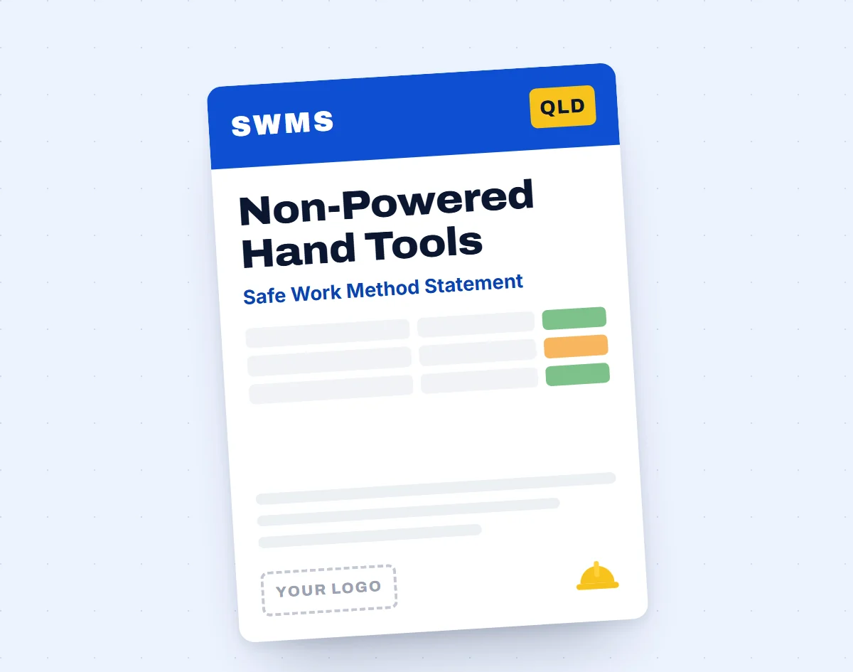 Non-Powered Hand Tools SWMS template cover