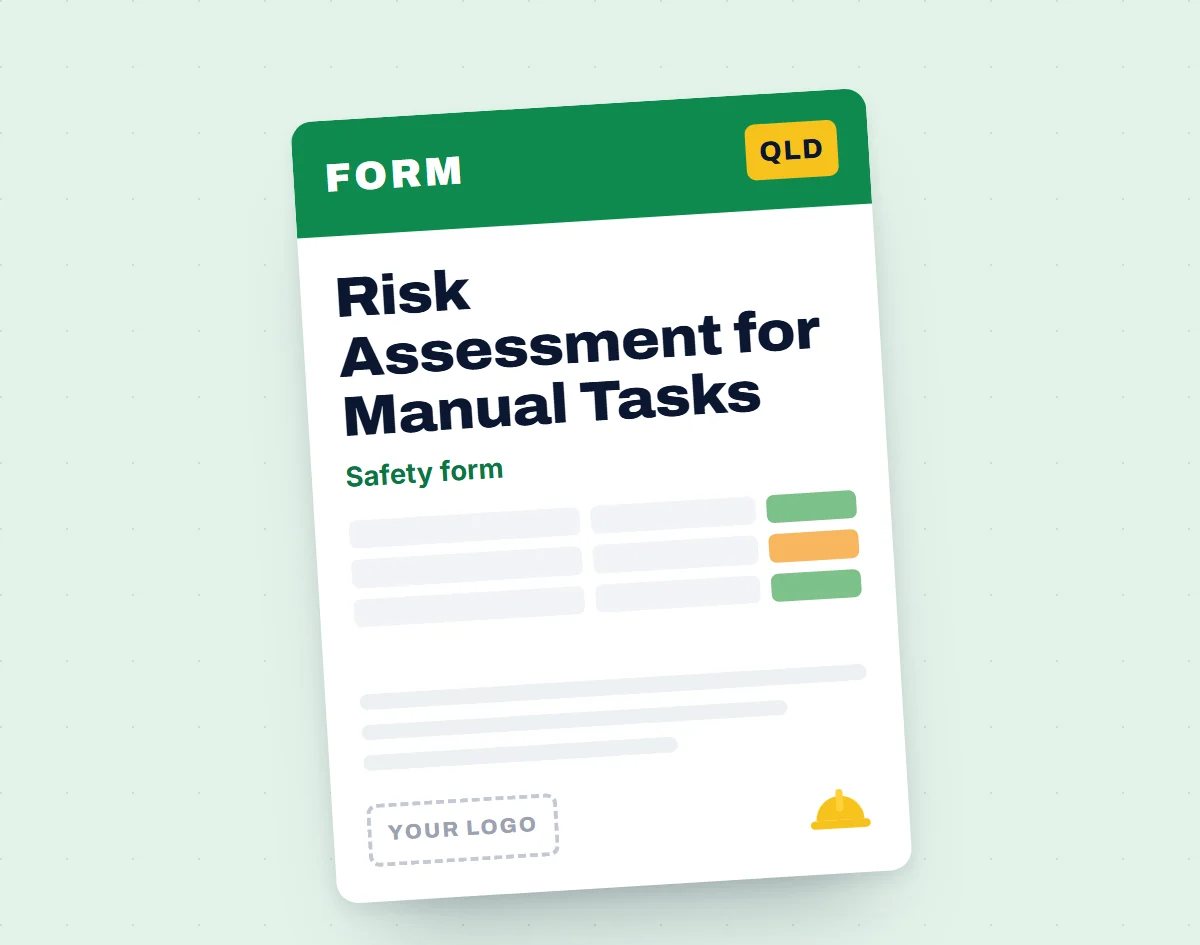 Risk Assessment for Manual Tasks Template