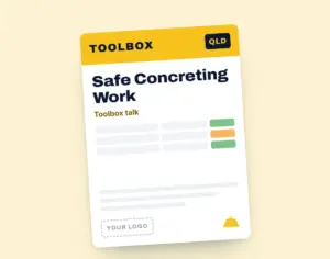 Safe Concreting Work Toolbox Meeting Template template cover