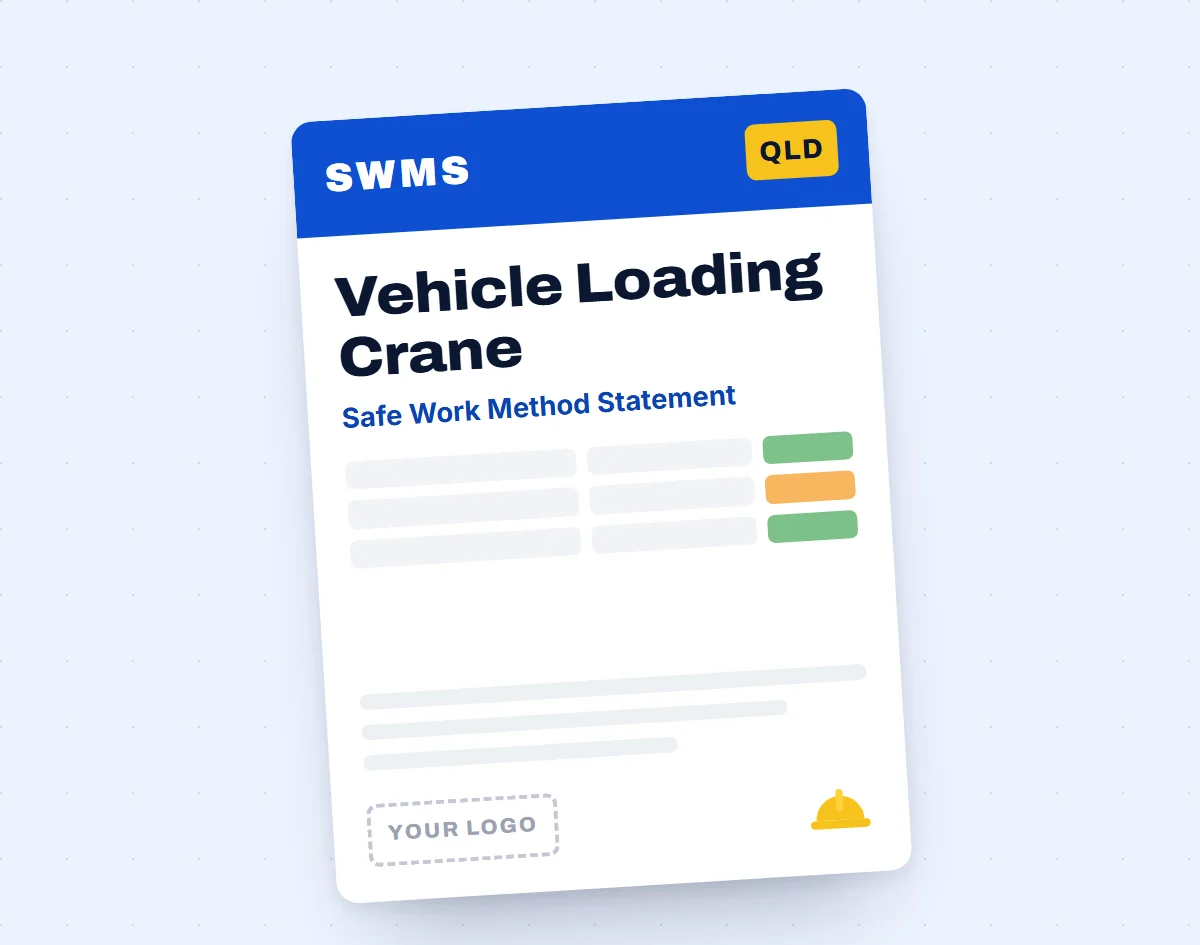 Safe Operation of Vehicle Loading Crane SWMS template cover