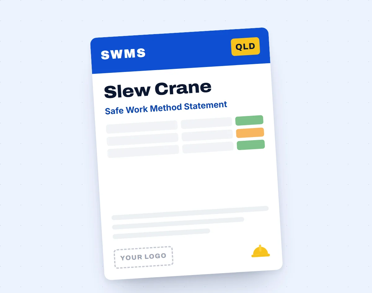 Slew Crane SWMS template cover