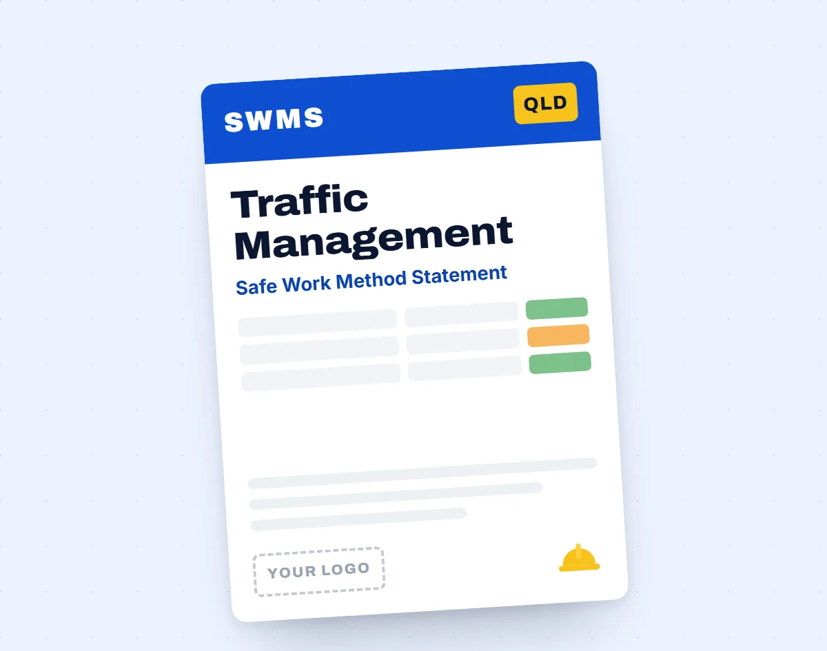 Traffic Management SWMS template cover