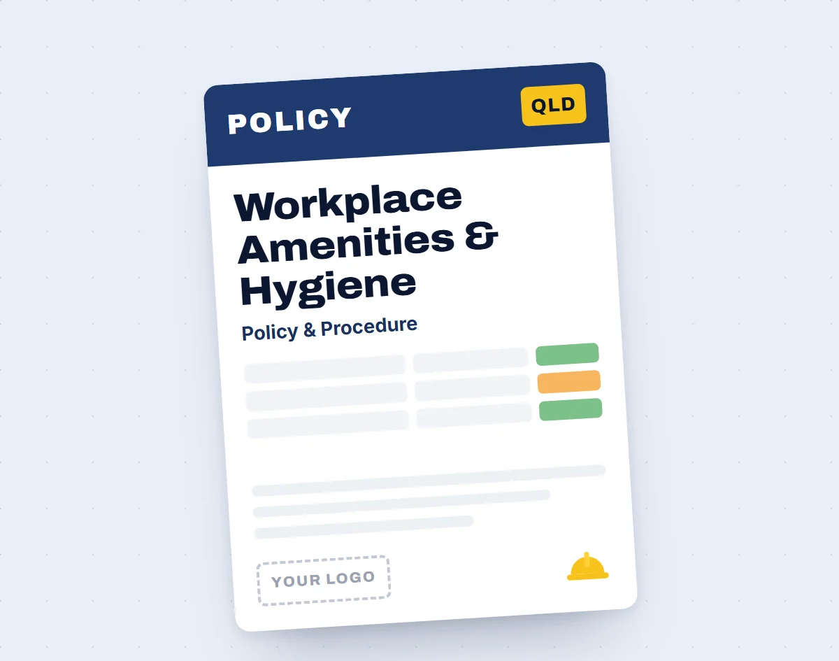 Workplace Amenities & Hygiene Policy Template template cover